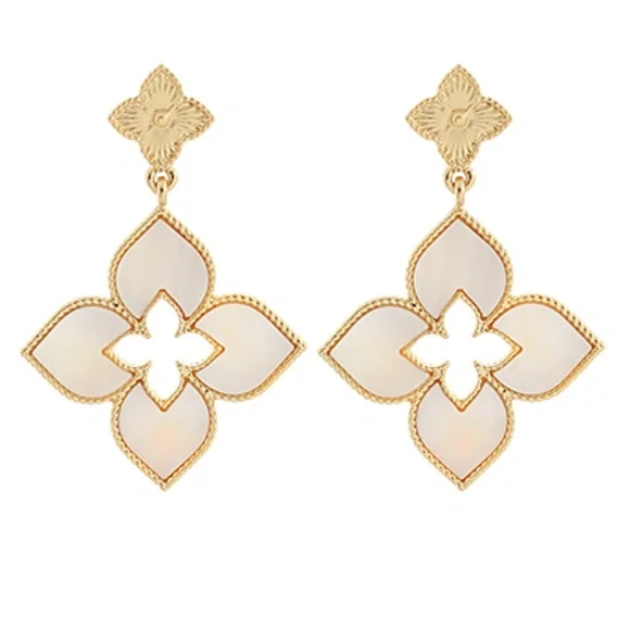 COPY - Clover & Petal Textured Drop Earrings